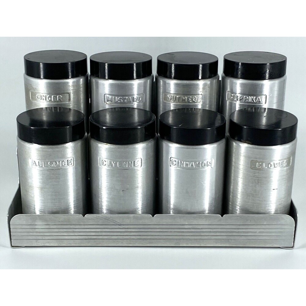 Vintage Kromex Aluminum Spice Shaker  8 Piece Set